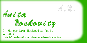 anita moskovitz business card